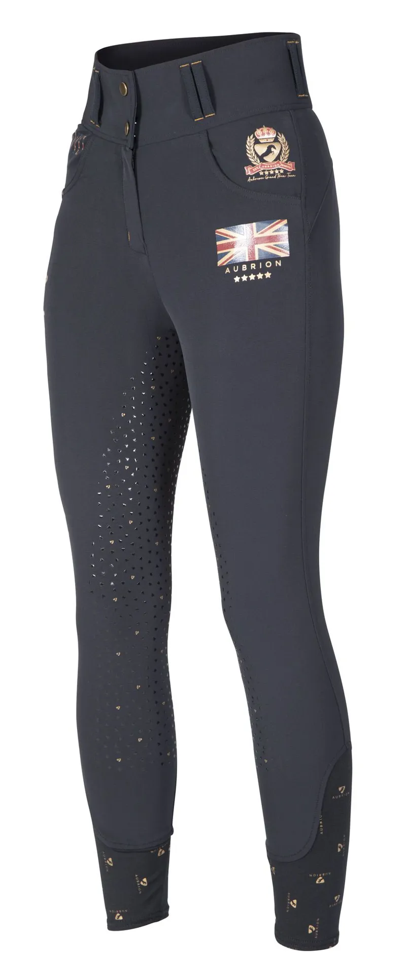 Shires Aubrion Team Girls Breeches - Black-1